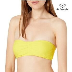 Cyn Luca Standard Ruched Front Bandeau Bikini Top Swimsuit Size M